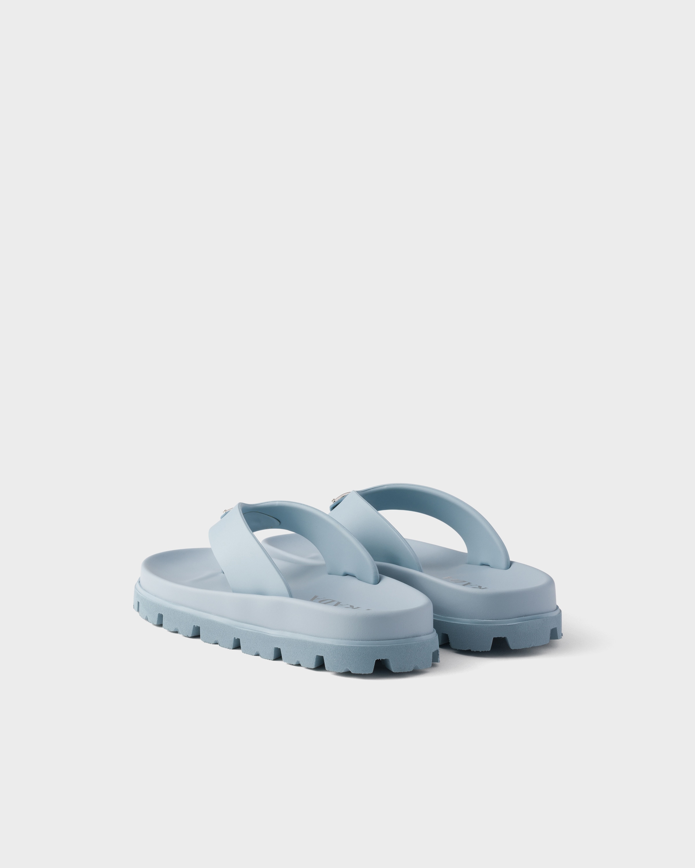 Sky Blue Rubber Thong Sandals | PRADA - United States