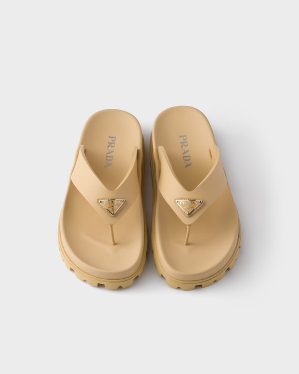 Rubber thong sandals - Natural Rubber thong sandals - Natural