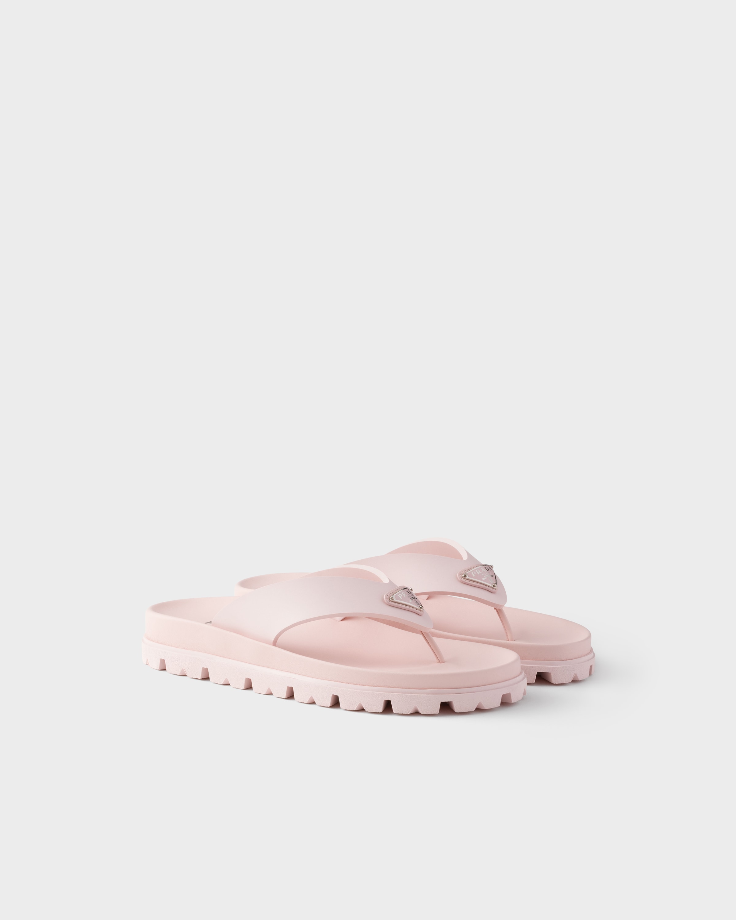 Alabaster Pink Rubber thong sandals | PRADA - United States