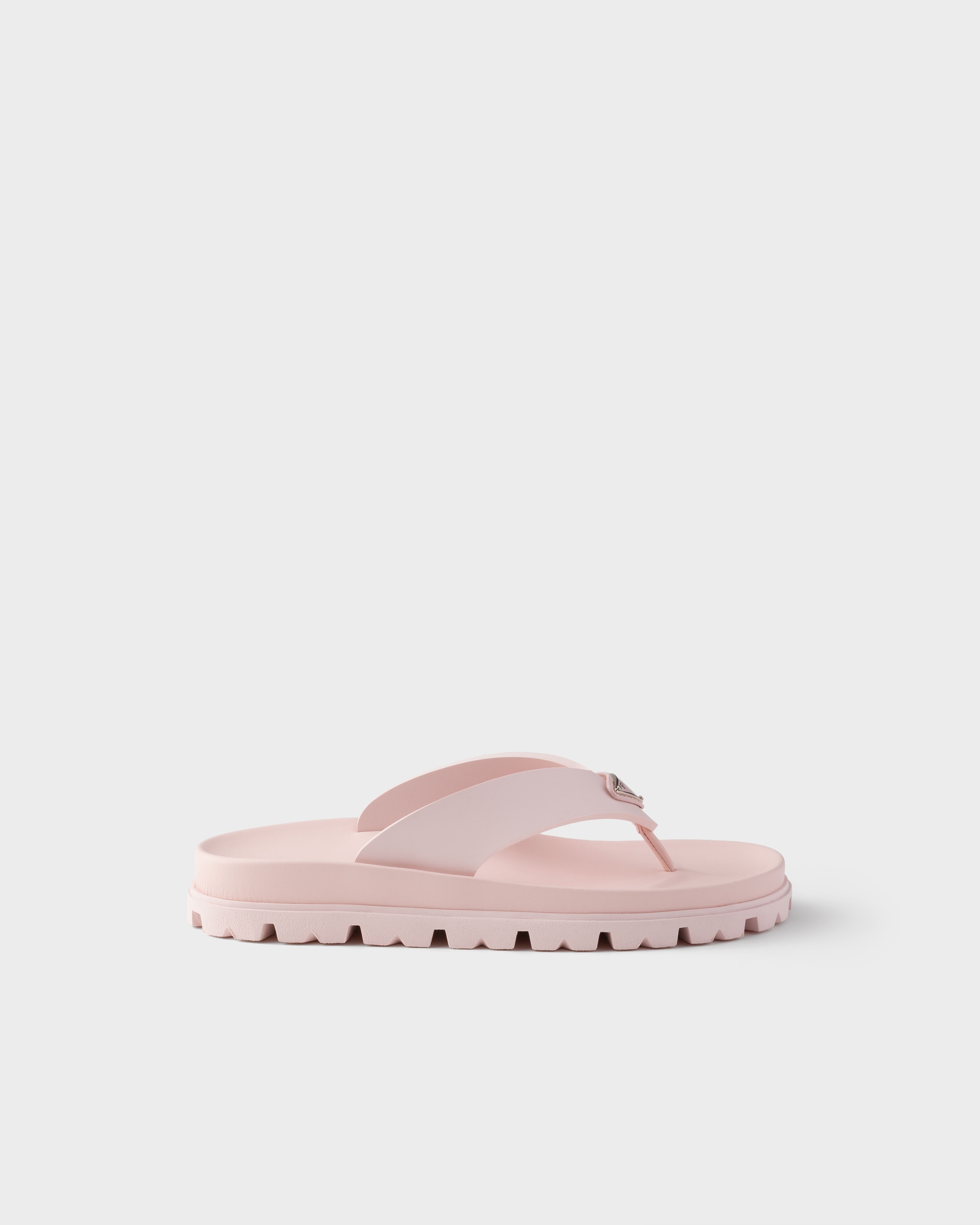 Alabaster Pink Rubber thong sandals | PRADA - United States
