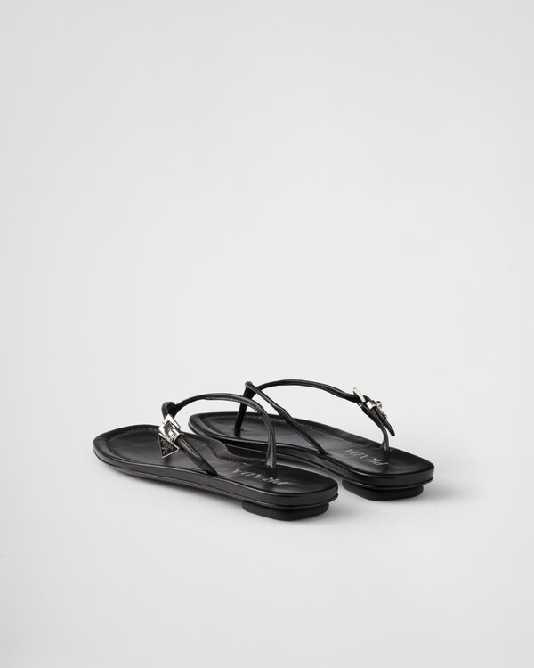 Leather thong sandals - Black Leather thong sandals - Black