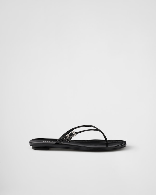 Leather thong sandals - Black Leather thong sandals - Black
