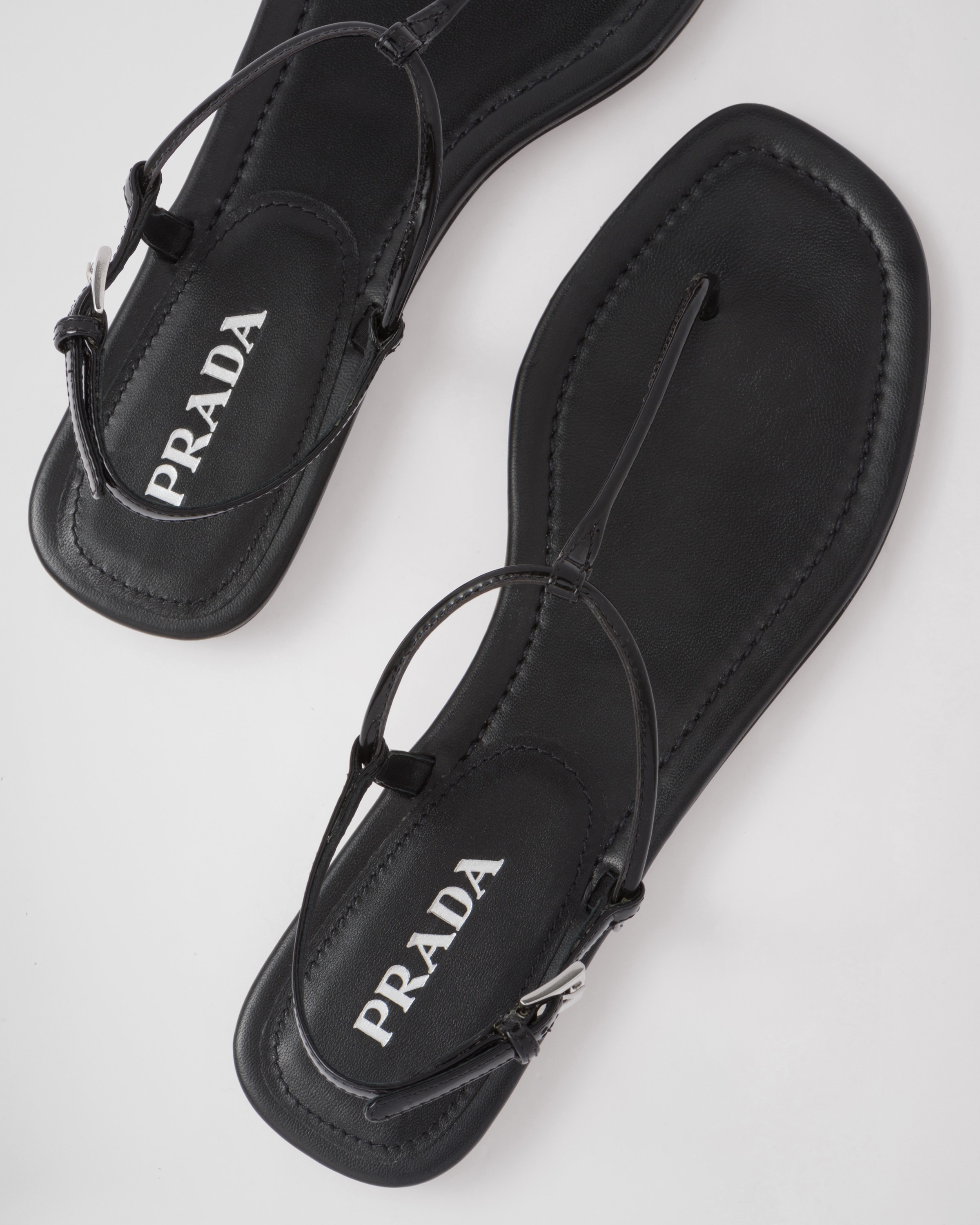 Prada t 2024 strap sandals