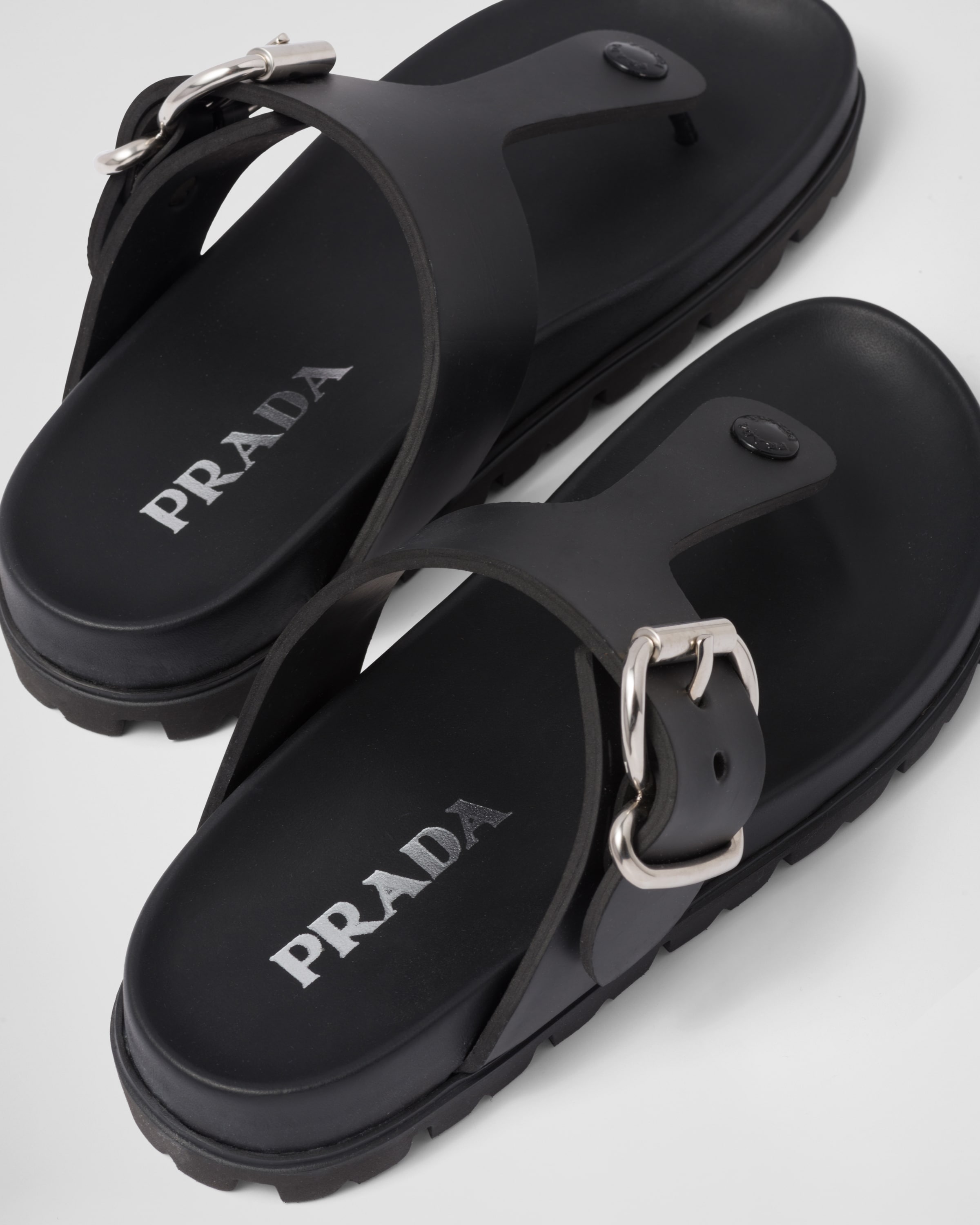Black Rubber flipflops Prada