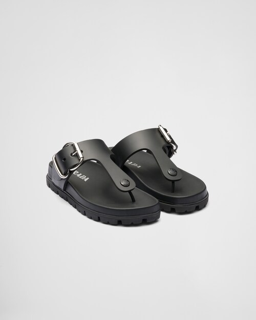 Black Rubber flip-flops | Prada