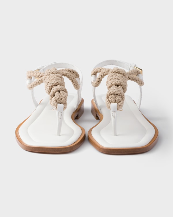 Leather and cord thong sandals - White Leather and cord thong sandals - White