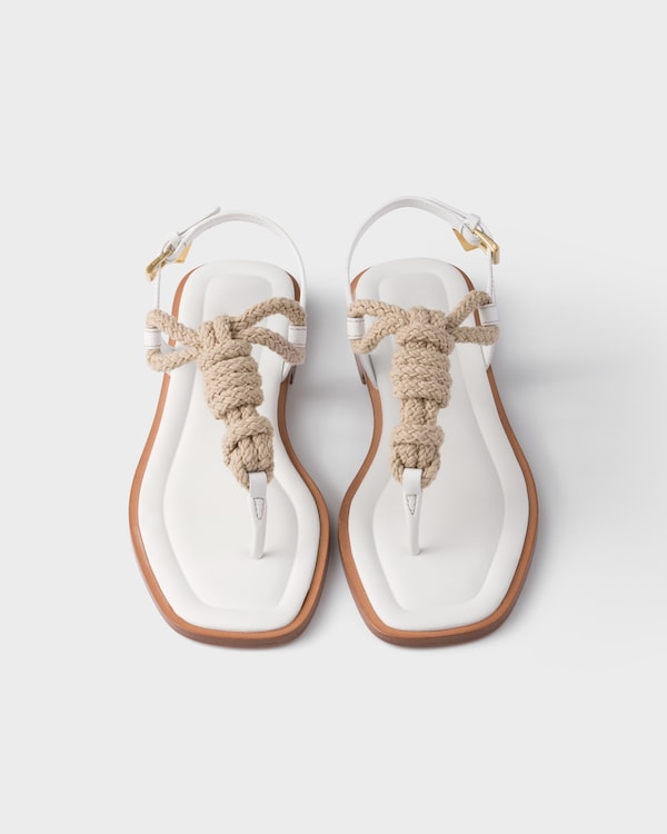 Leather and cord thong sandals - White Leather and cord thong sandals - White