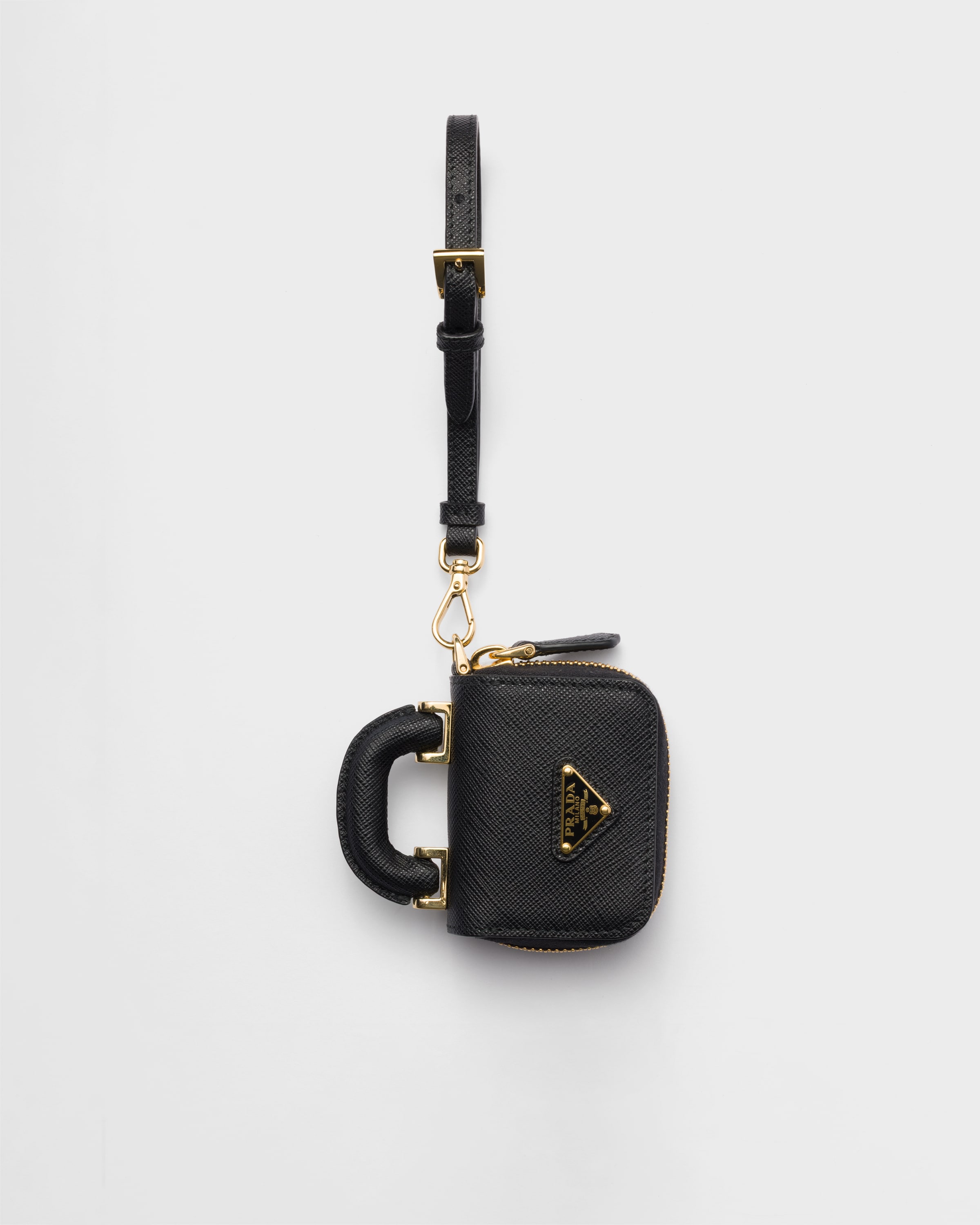 PRADA ブラックレザー　AirPods ケース プラダ PRADA エアーポッズケース （ブラック） -ファッション