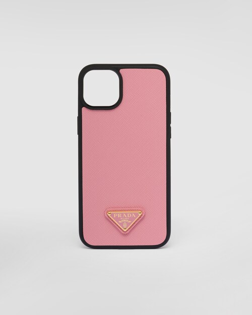 Prada Coque pour iPhone 14 Plus en cuir Saffiano 1
