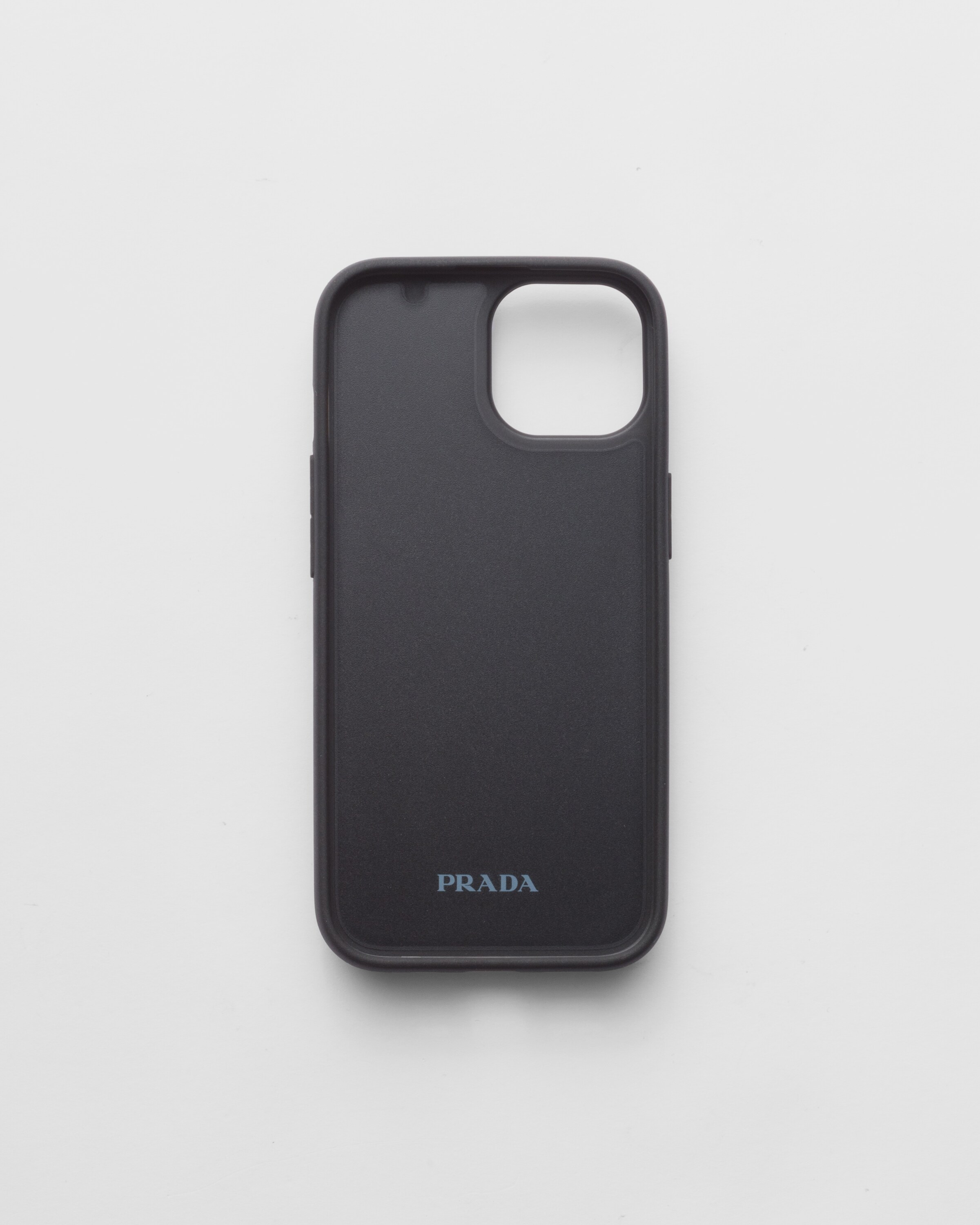 Black Saffiano Leather Cover For Iphone 15 PRADA