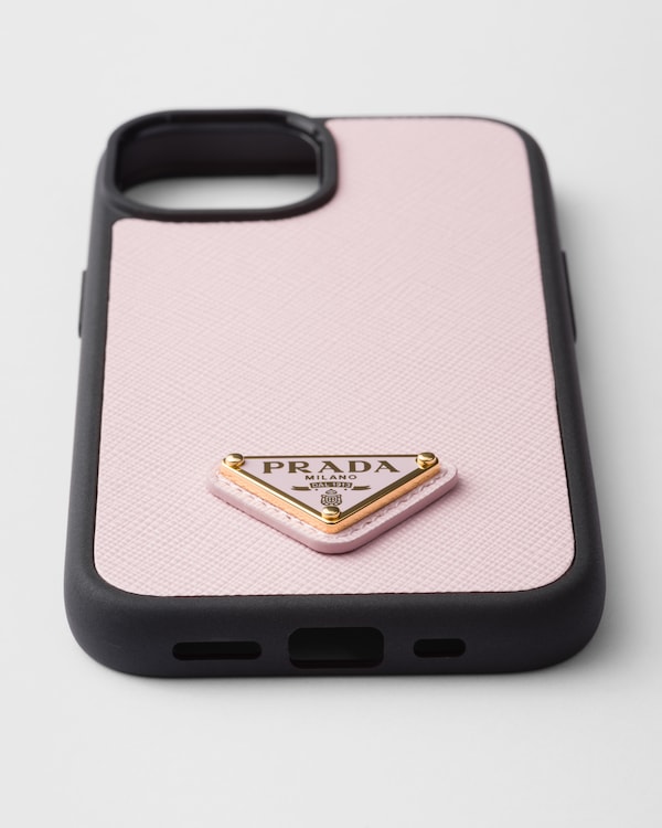 サフィアーノレザー iPhone 15用カバー - ピンク サフィアーノレザー iPhone 15用カバー - ピンク