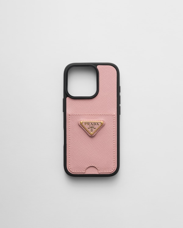 ブラック サフィアーノレザー iPhone 15 Pro用カバー | PRADA