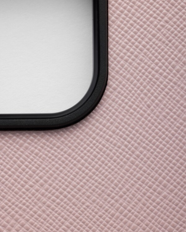 Saffiano leather case for iPhone 16 Pro - Alabaster Pink Saffiano leather case for iPhone 16 Pro - Alabaster Pink