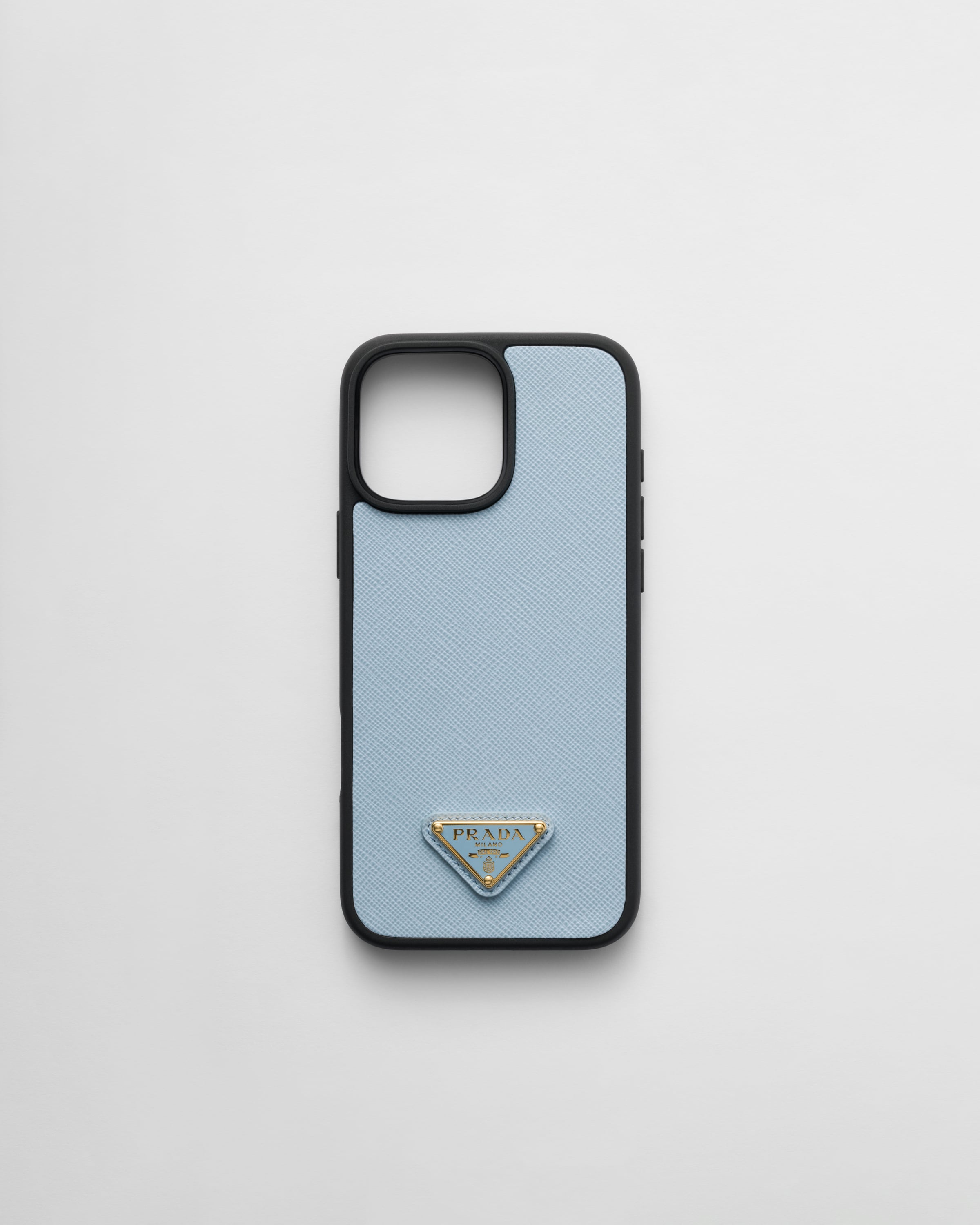 Light Blue Saffiano leather case for iPhone 16 Pro Max | PRADA