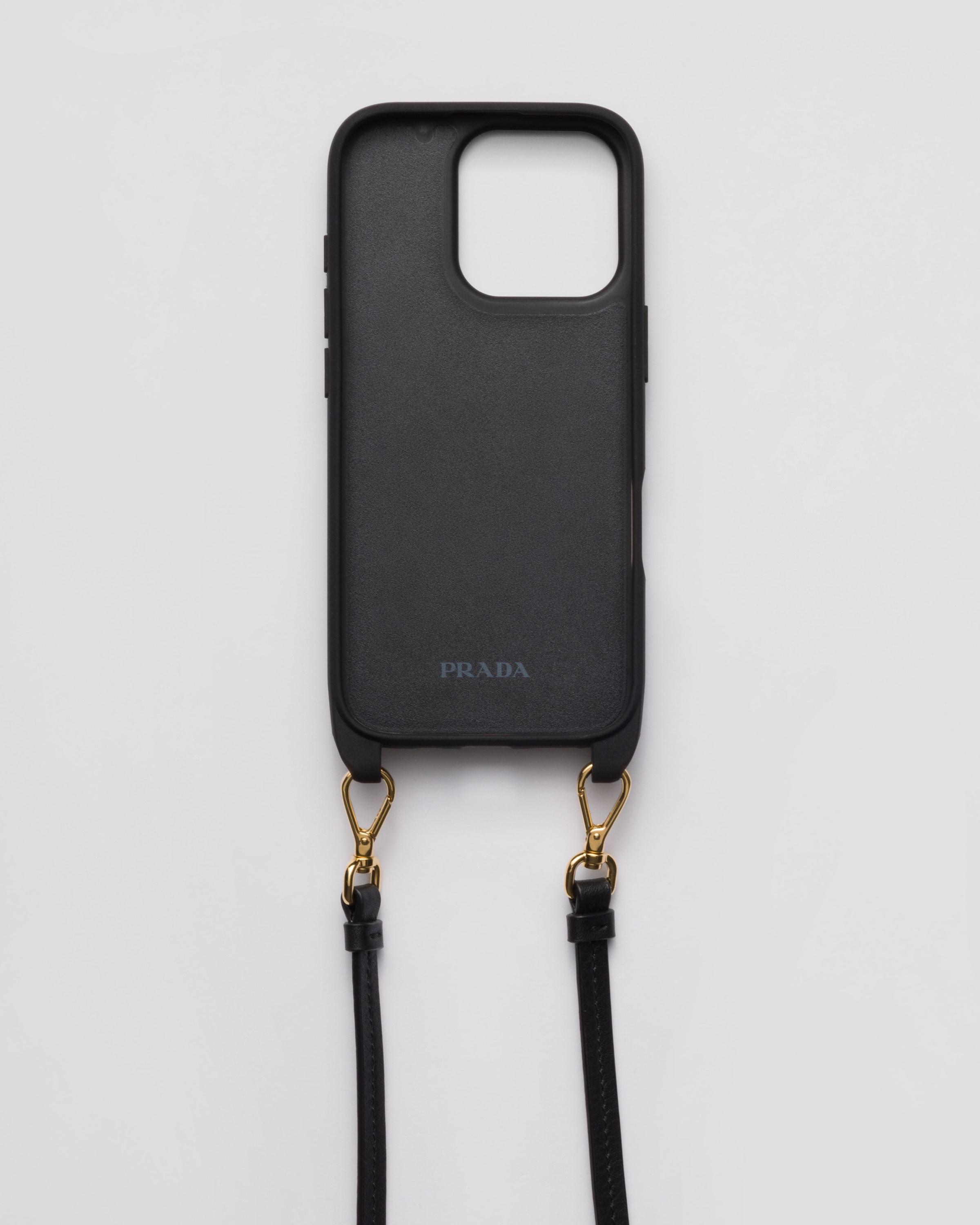 Black Leather case for iPhone 16 Pro | PRADA