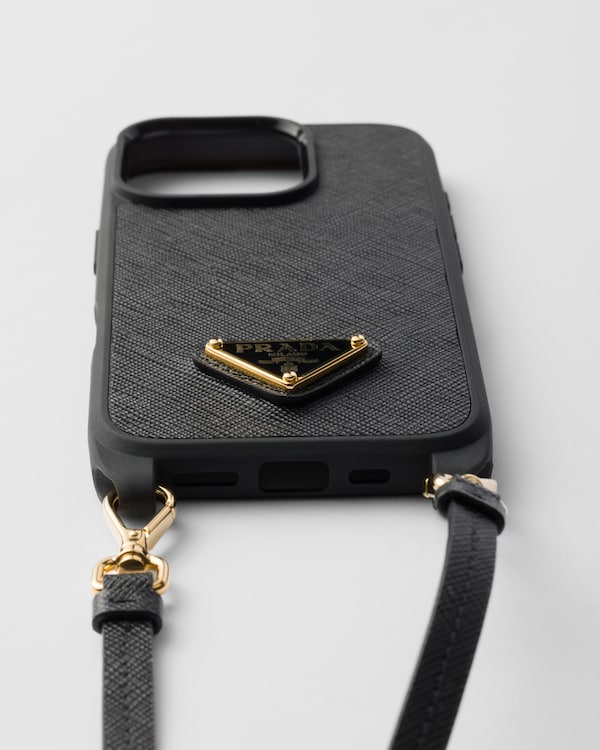 Coque pour iPhone 16 Pro en cuir Saffiano Coque pour iPhone 16 Pro en cuir Saffiano