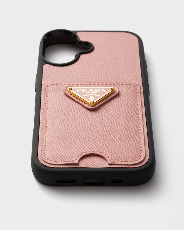 Saffiano leather case for iPhone 17 - Peach Saffiano leather case for iPhone 17 - Peach