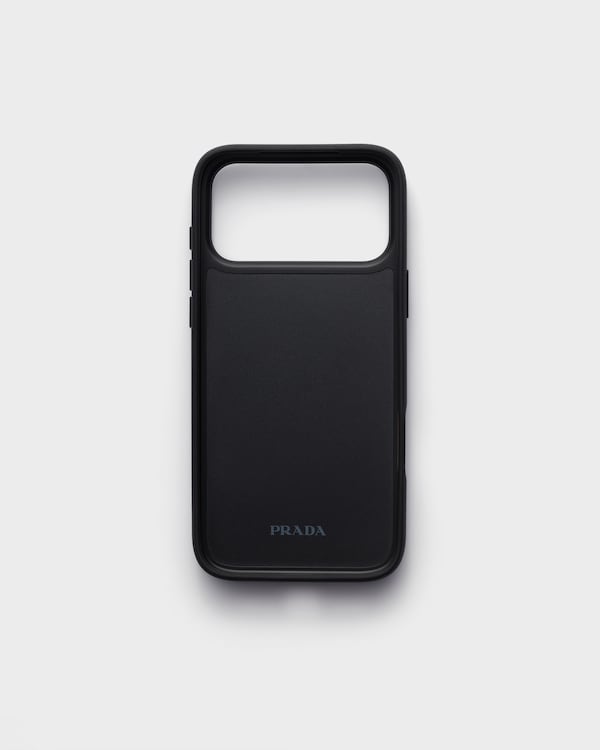 Funda de piel Saffiano para iPhone 17 Pro Max - Negro Funda de piel Saffiano para iPhone 17 Pro Max - Negro