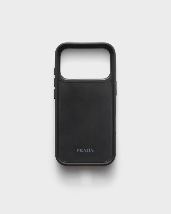 Saffiano leather case for iPhone 17 Pro Max - Black Saffiano leather case for iPhone 17 Pro Max - Black