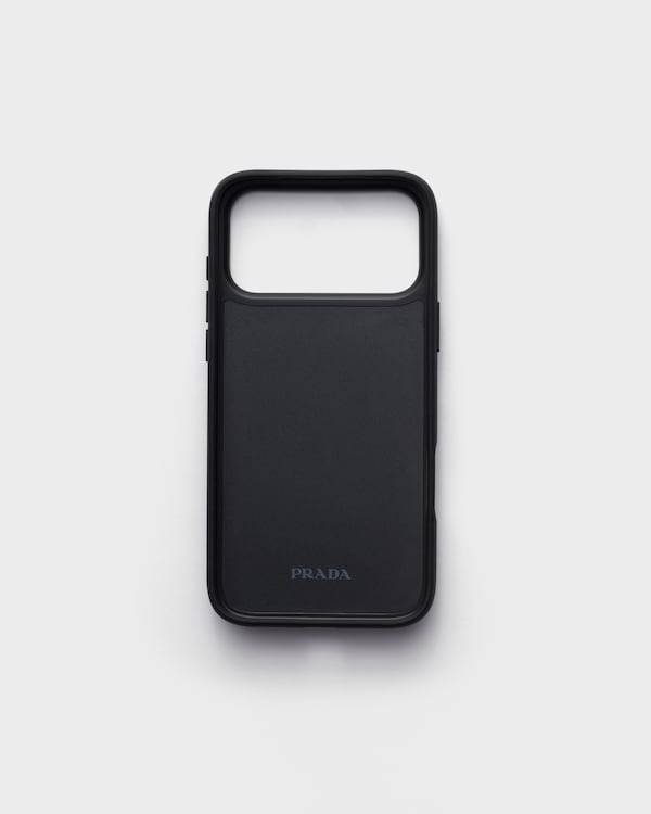 Coque pour iPhone 17 Pro Max en cuir Saffiano - Noir Coque pour iPhone 17 Pro Max en cuir Saffiano - Noir