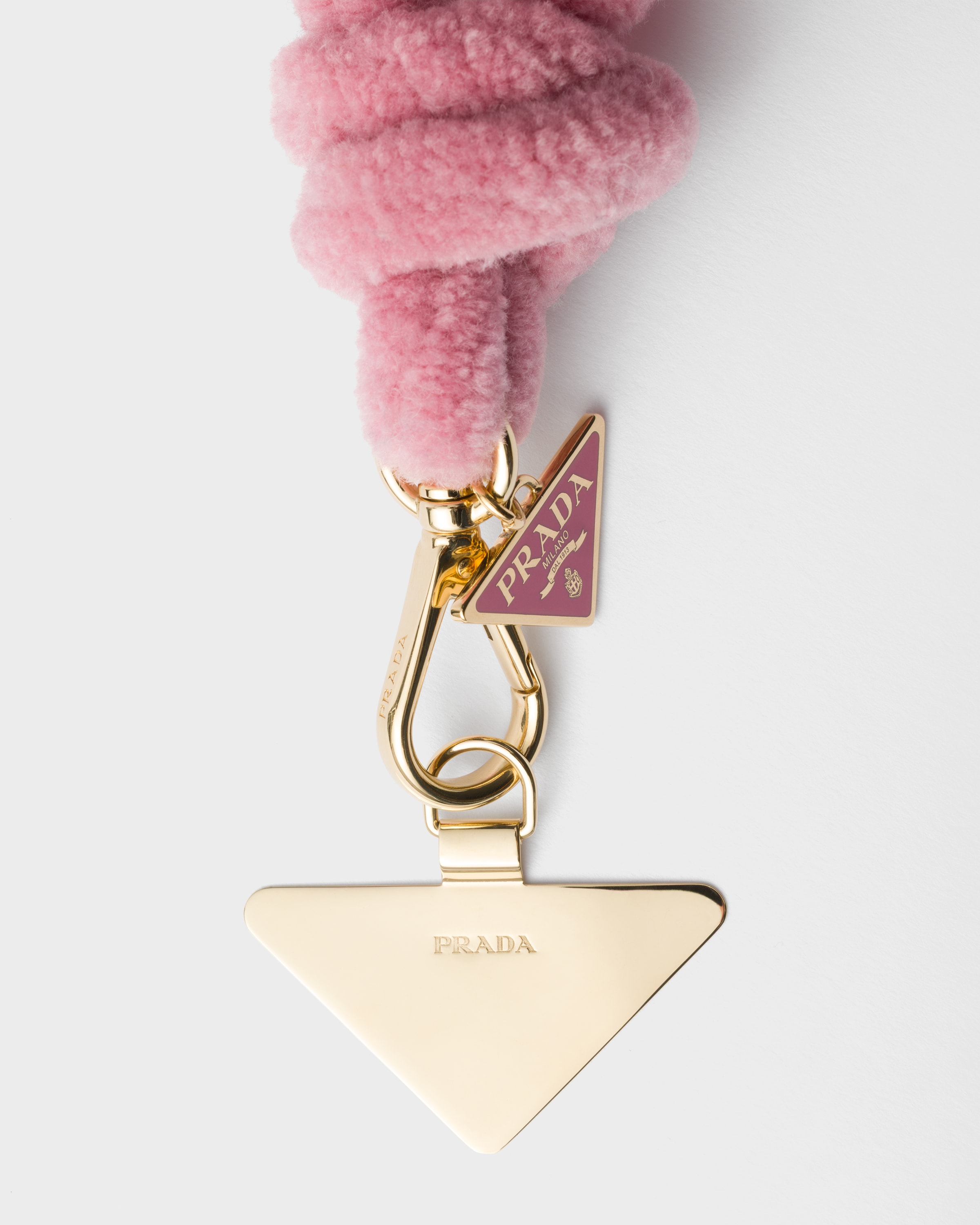 Petal Pink Wool Smartphone Wrist Strap | PRADA