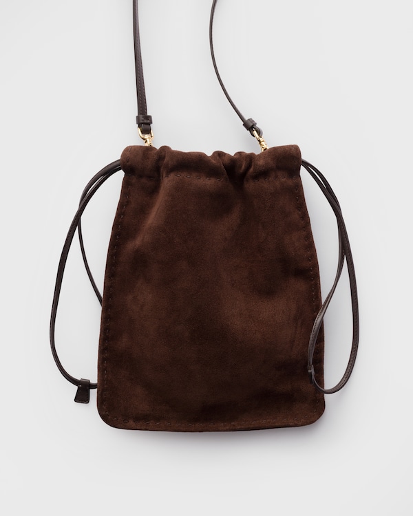 Suede smartphone pouch - Dark Brown Suede smartphone pouch - Dark Brown