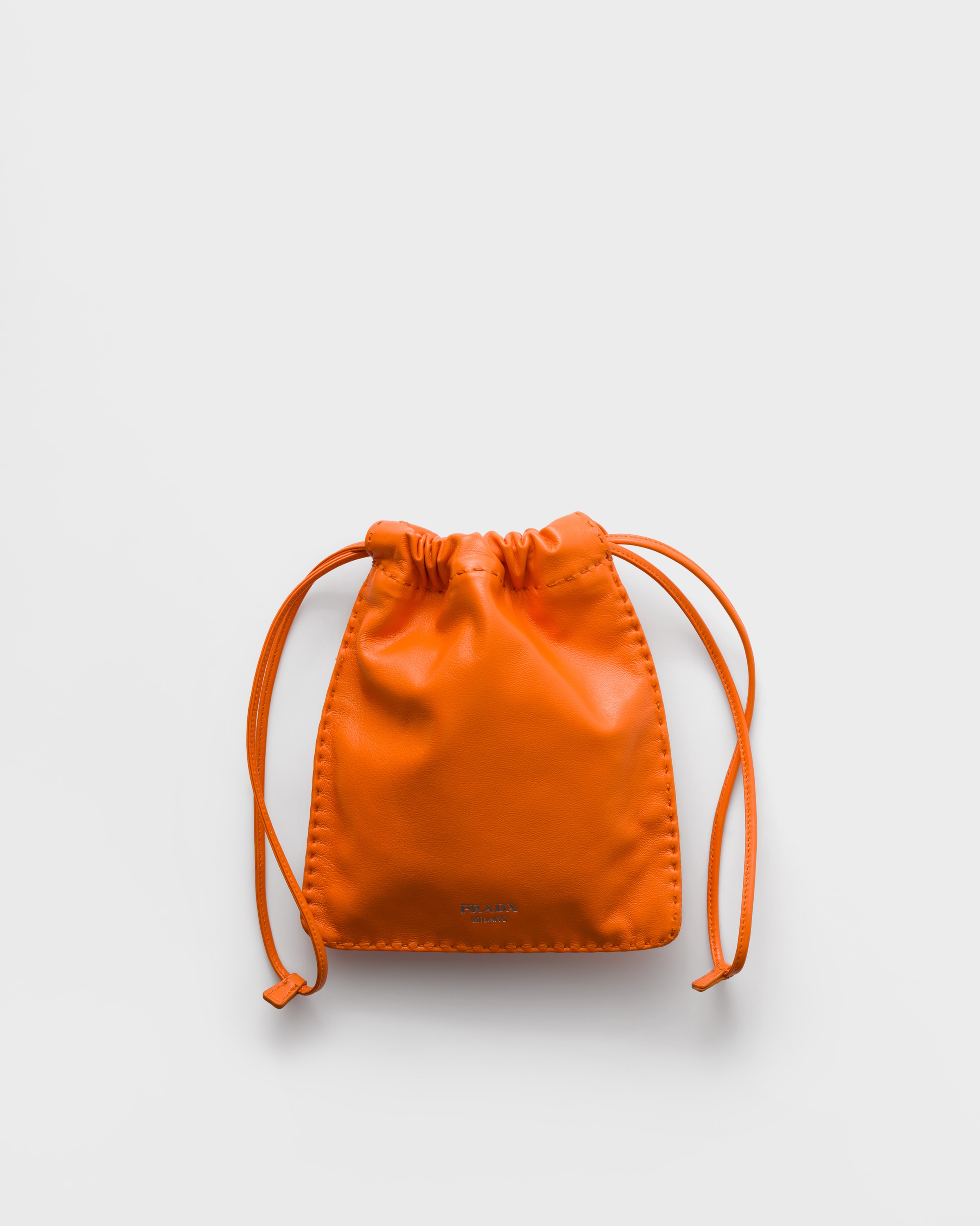 Orange Nappa Leather Smartphone Pouch | PRADA - United States