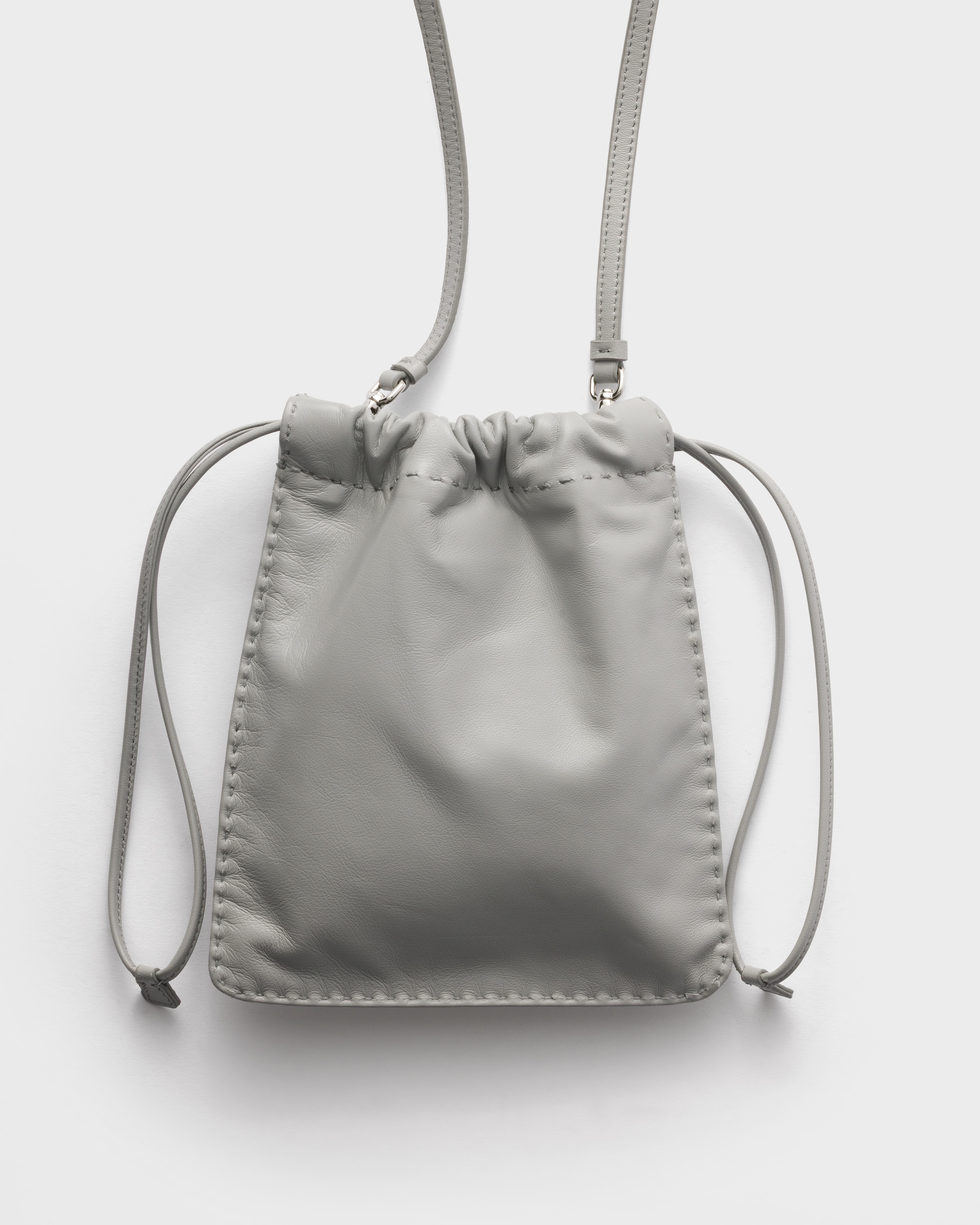 Granite Gray Nappa leather smartphone pouch | PRADA - United States