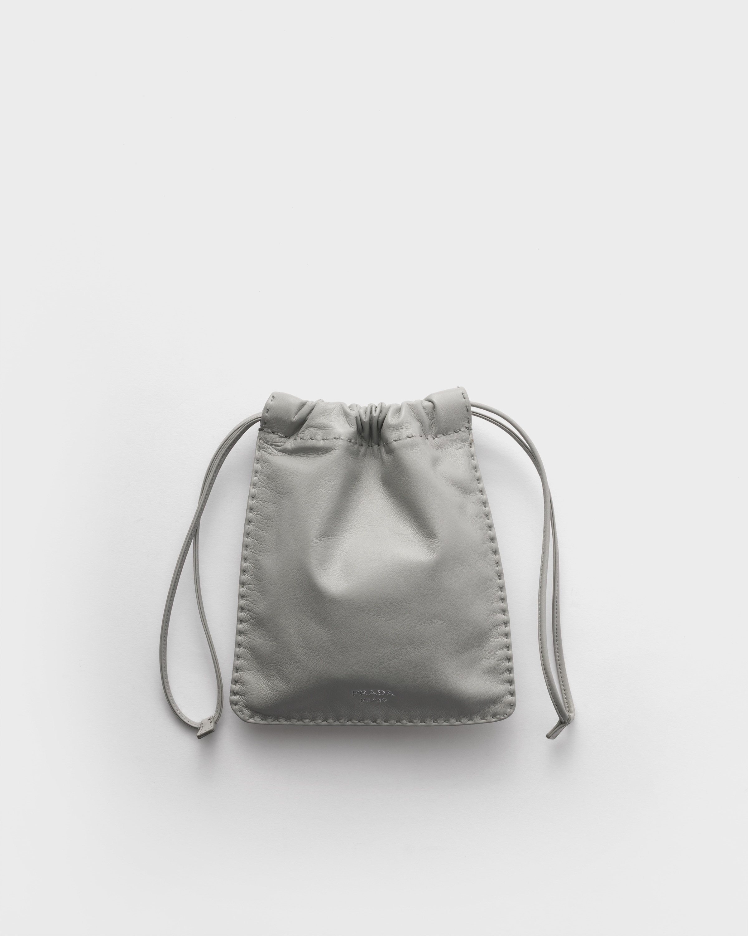 Granite Gray Nappa leather smartphone pouch | PRADA - United States