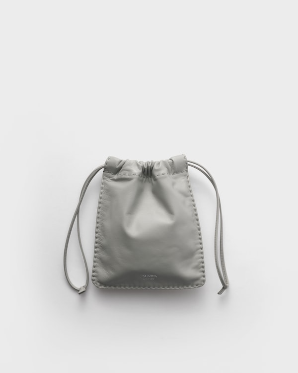 Nappa leather smartphone pouch - Granite Gray Nappa leather smartphone pouch - Granite Gray