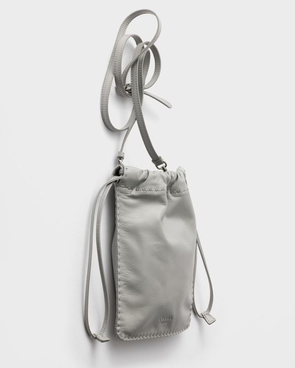 Nappa leather smartphone pouch - Granite Gray Nappa leather smartphone pouch - Granite Gray