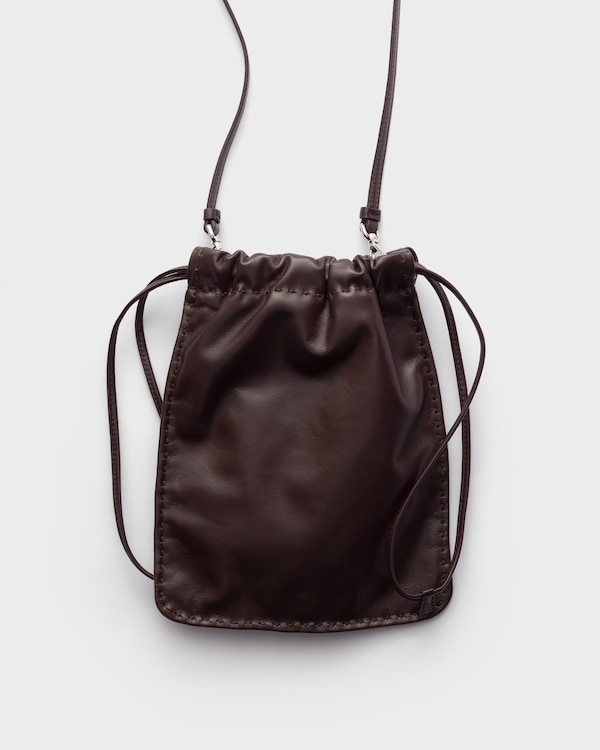 Pochette pour smartphone en cuir nappa - Bruyère Pochette pour smartphone en cuir nappa - Bruyère