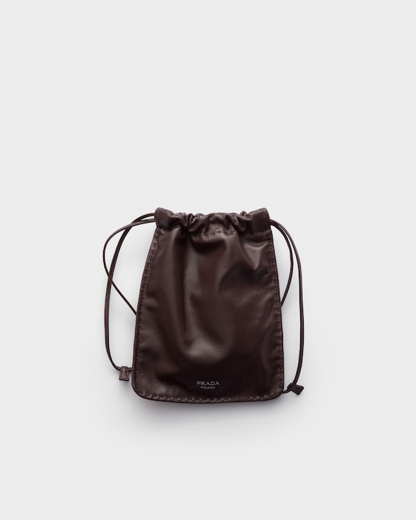 Pochette pour smartphone en cuir nappa - Bruyère Pochette pour smartphone en cuir nappa - Bruyère