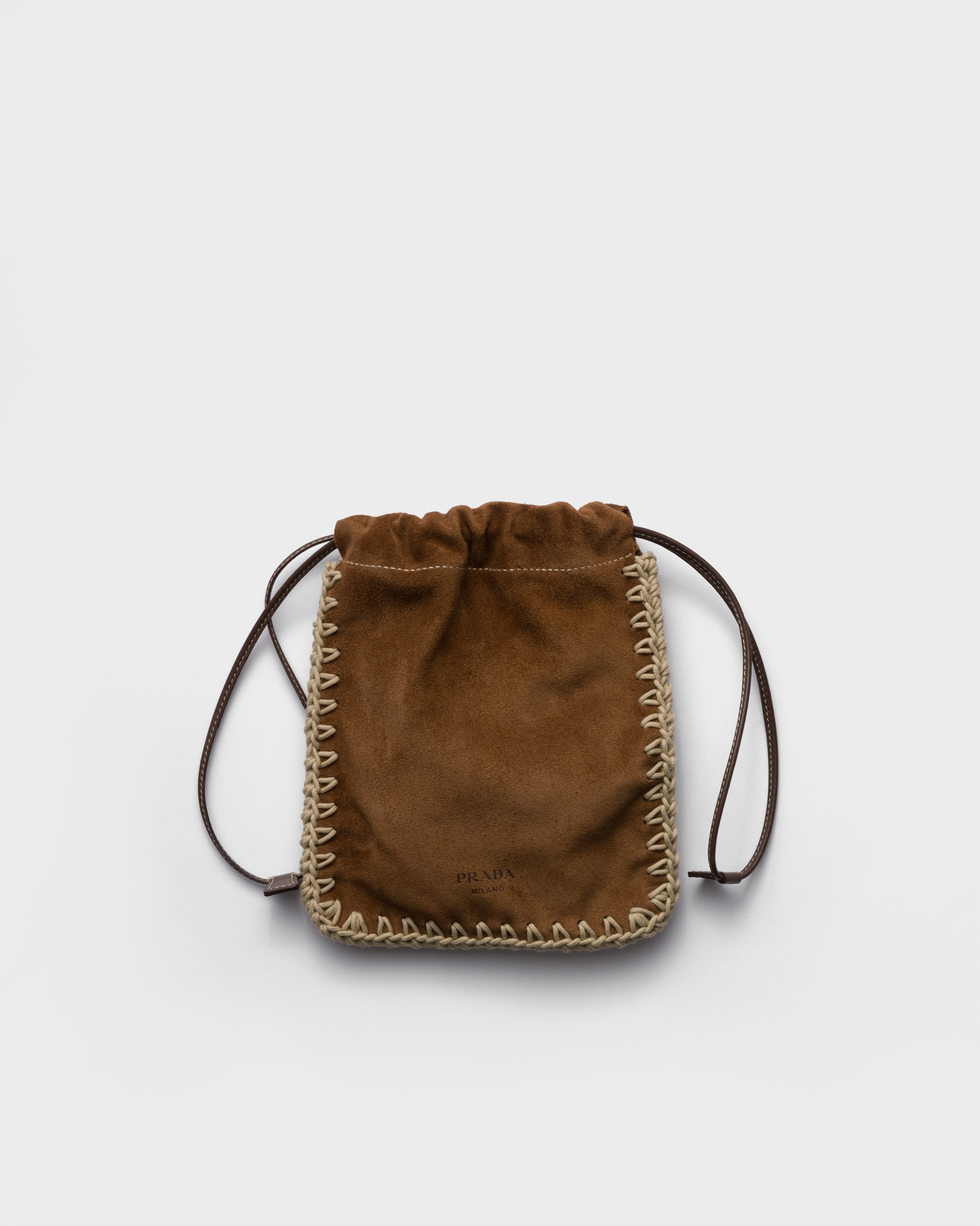 Cocoa Brown Suede smartphone case | PRADA - United States