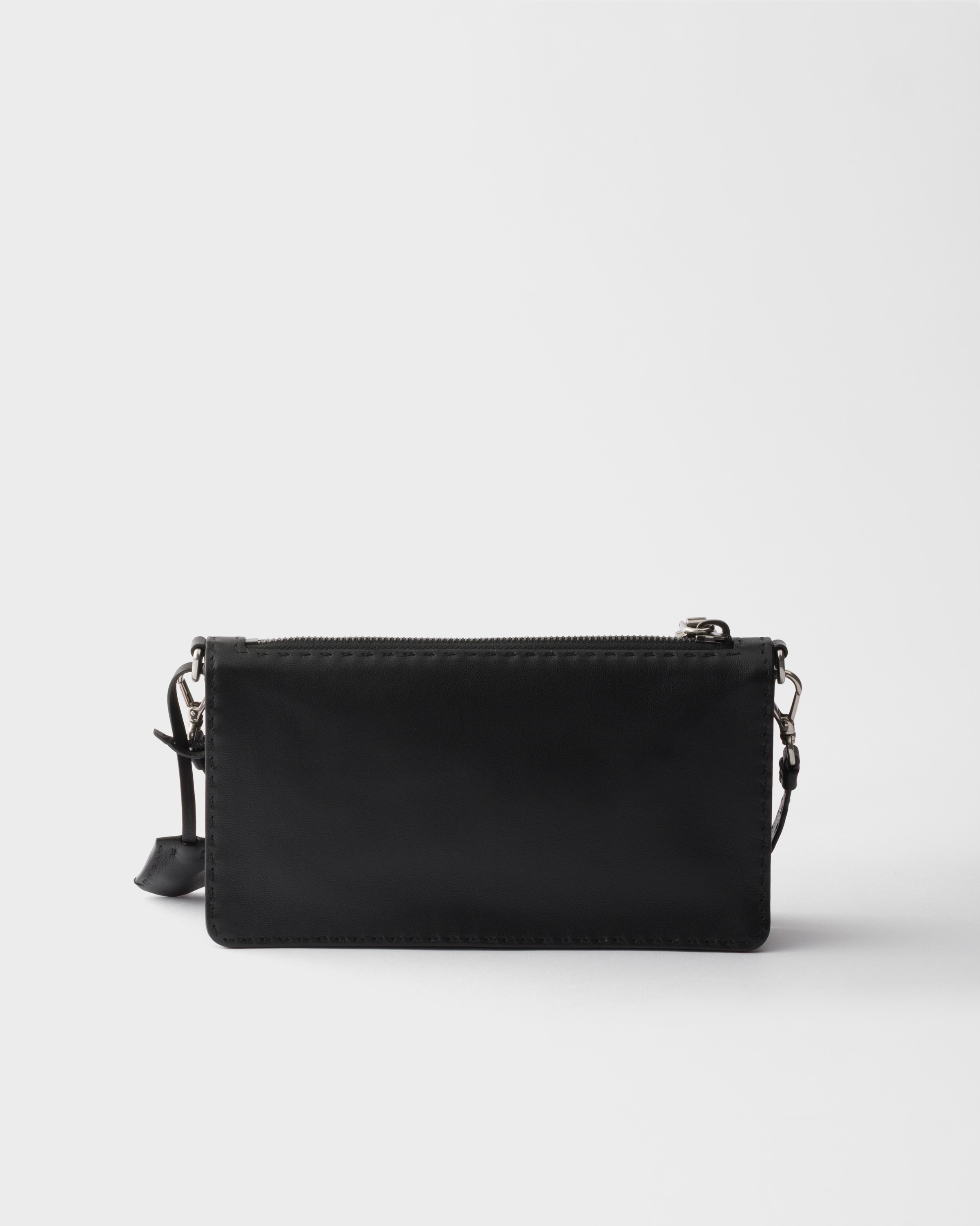 ブラック ナッパレザー ポーチ | PRADA - 日本
