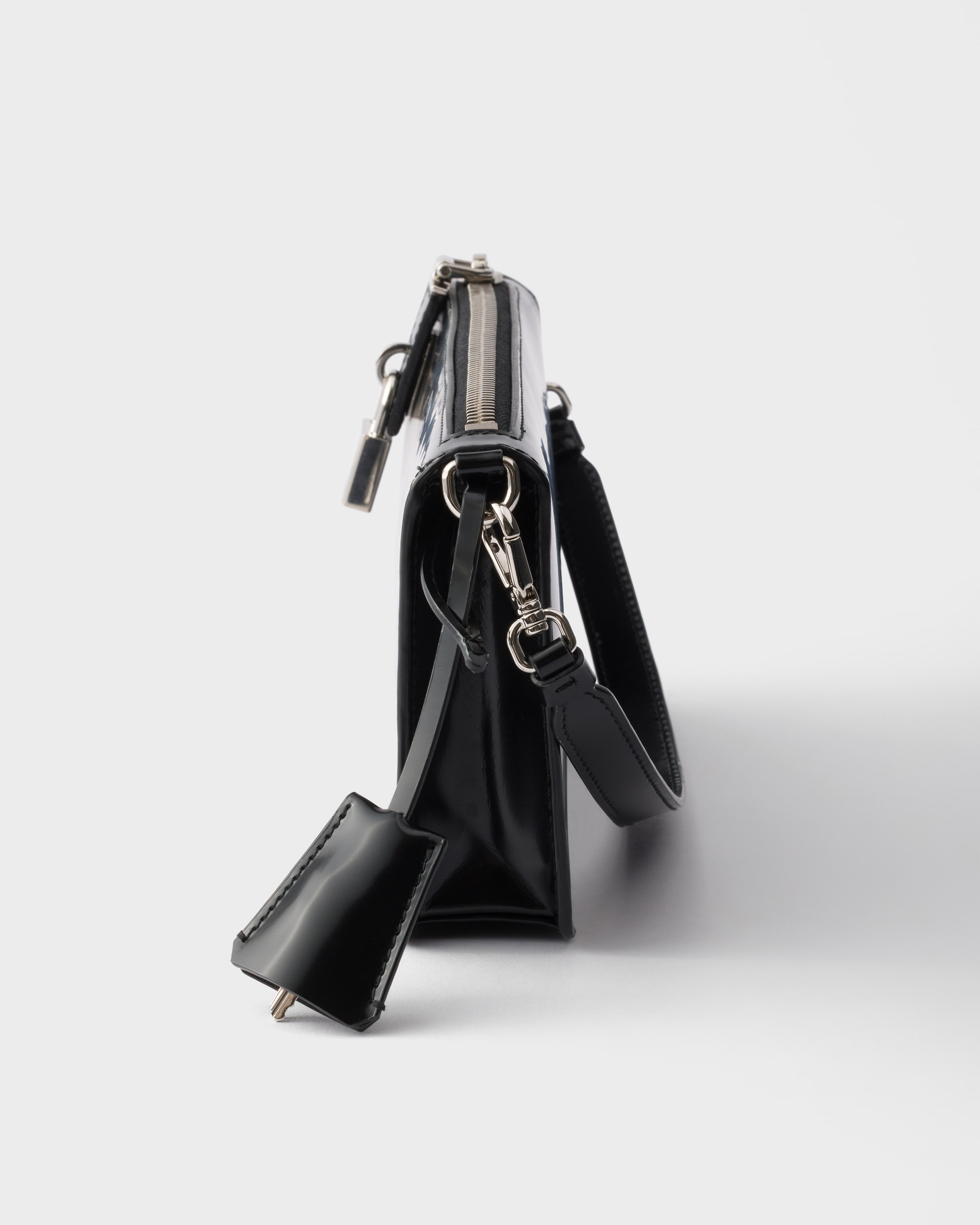 Black Brushed Leather Mini-pouch | PRADA - Japan