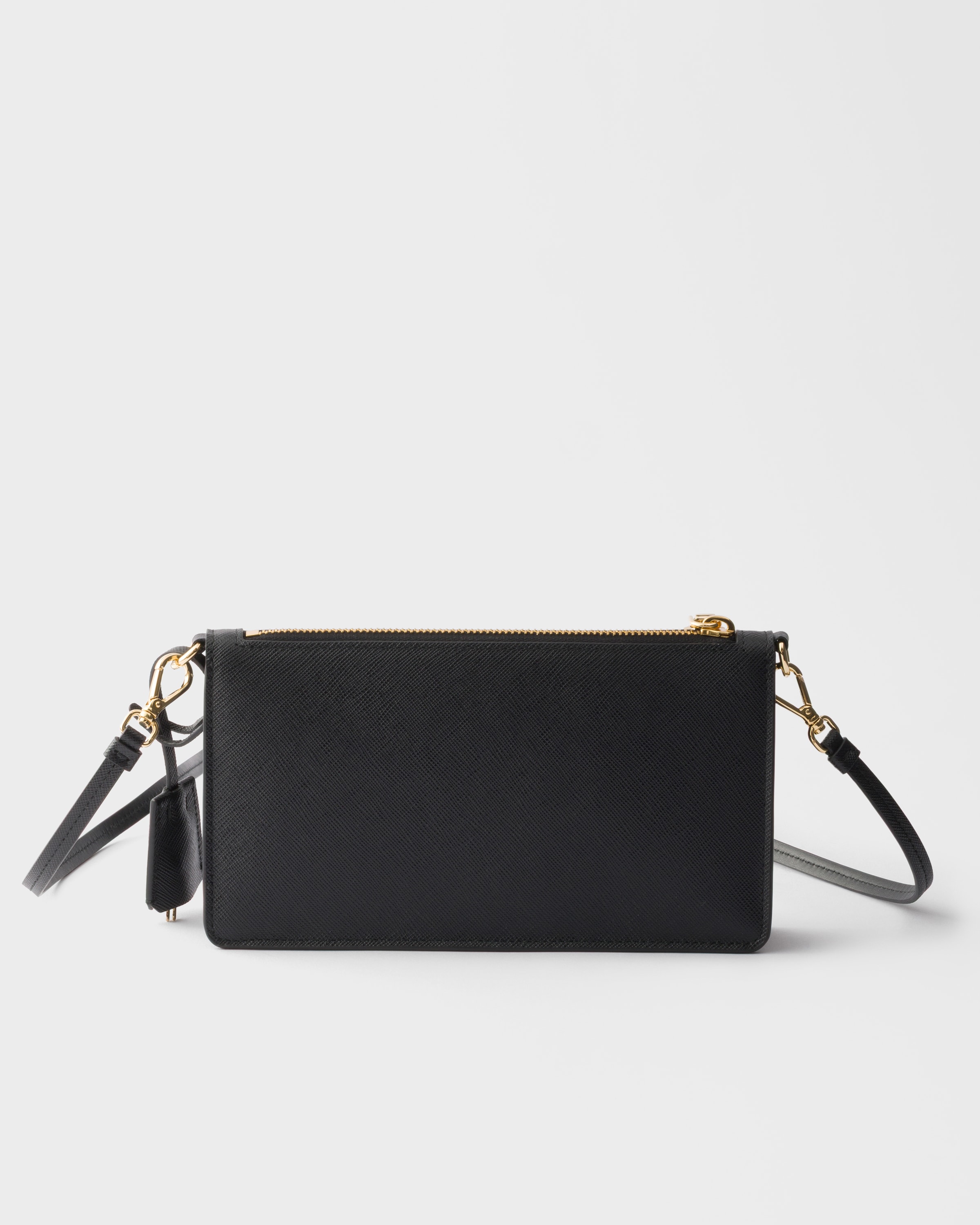 Black Saffiano Leather Smartphone Pouch | PRADA - United States