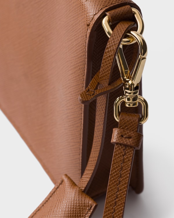 Saffiano leather smartphone pouch - Cognac Saffiano leather smartphone pouch - Cognac