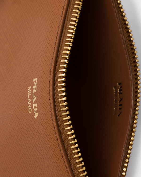 Saffiano leather smartphone pouch - Cognac Saffiano leather smartphone pouch - Cognac