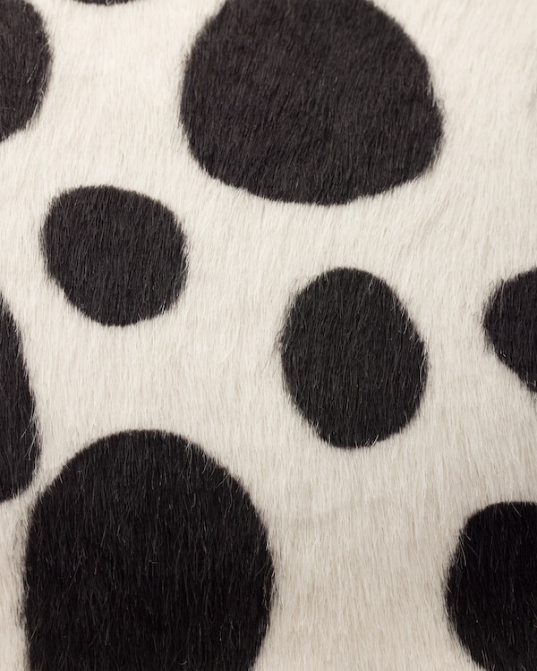 Printed calf hair smartphone pouch - White/Black Printed calf hair smartphone pouch - White/Black