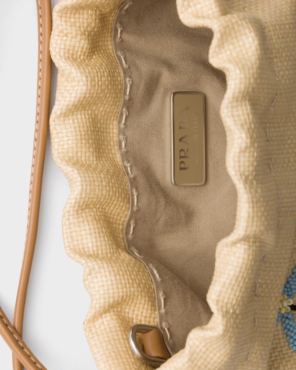 Embroidered canvas smartphone case - Beige/Light Blue Embroidered canvas smartphone case - Beige/Light Blue