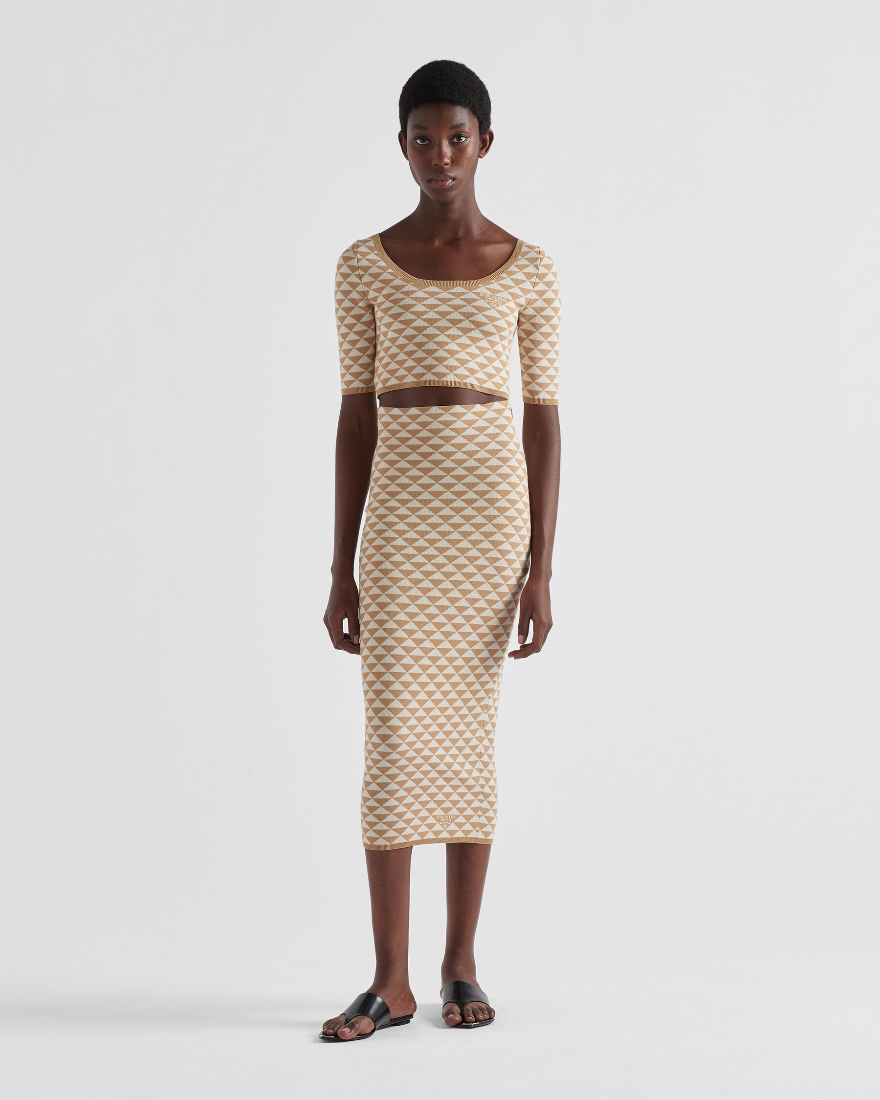 Prada Women Light Blue Cotton Skirt