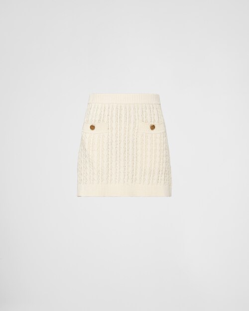 Prada Cable-knit cotton miniskirt 1