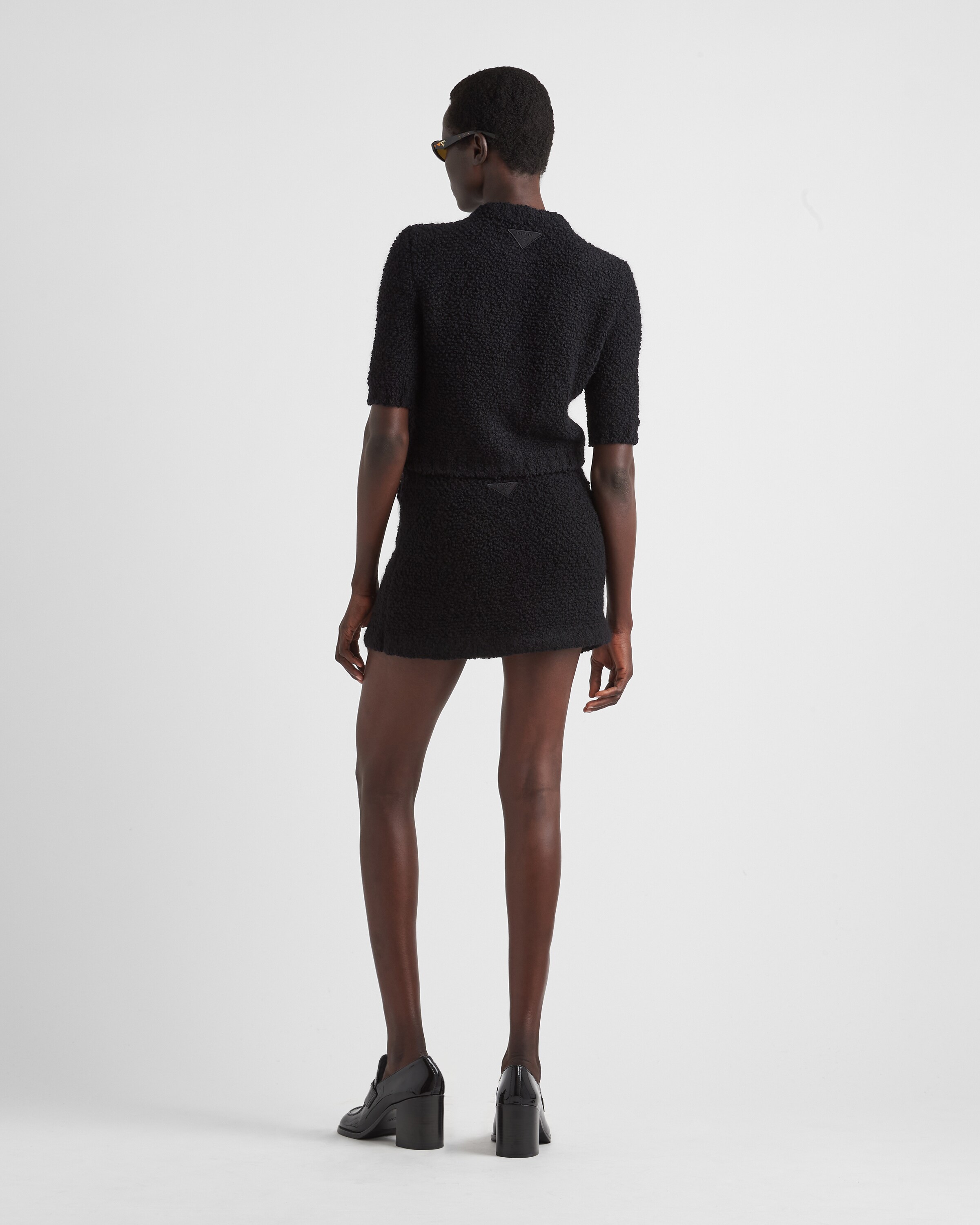 【プラダ・PRADA】Boucle mohair miniskirt Black Bouclé Mohair Miniskirt | PRADA
