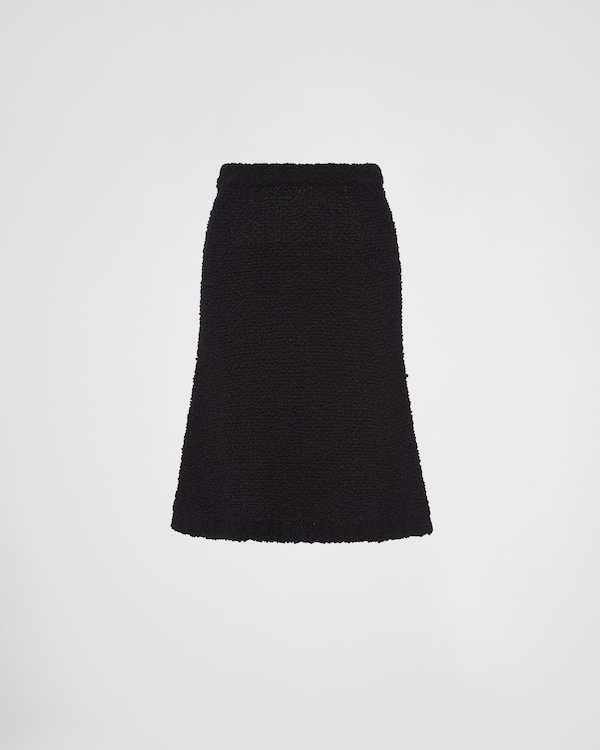 【プラダ・PRADA】Boucle mohair miniskirt White Bouclé mohair miniskirt | PRADA