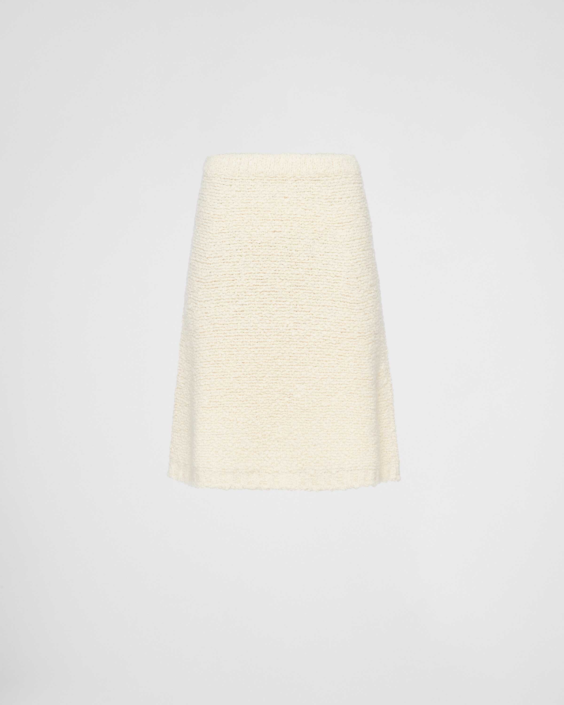 Shop Prada Strickrock Aus Bouclé-mohair In White