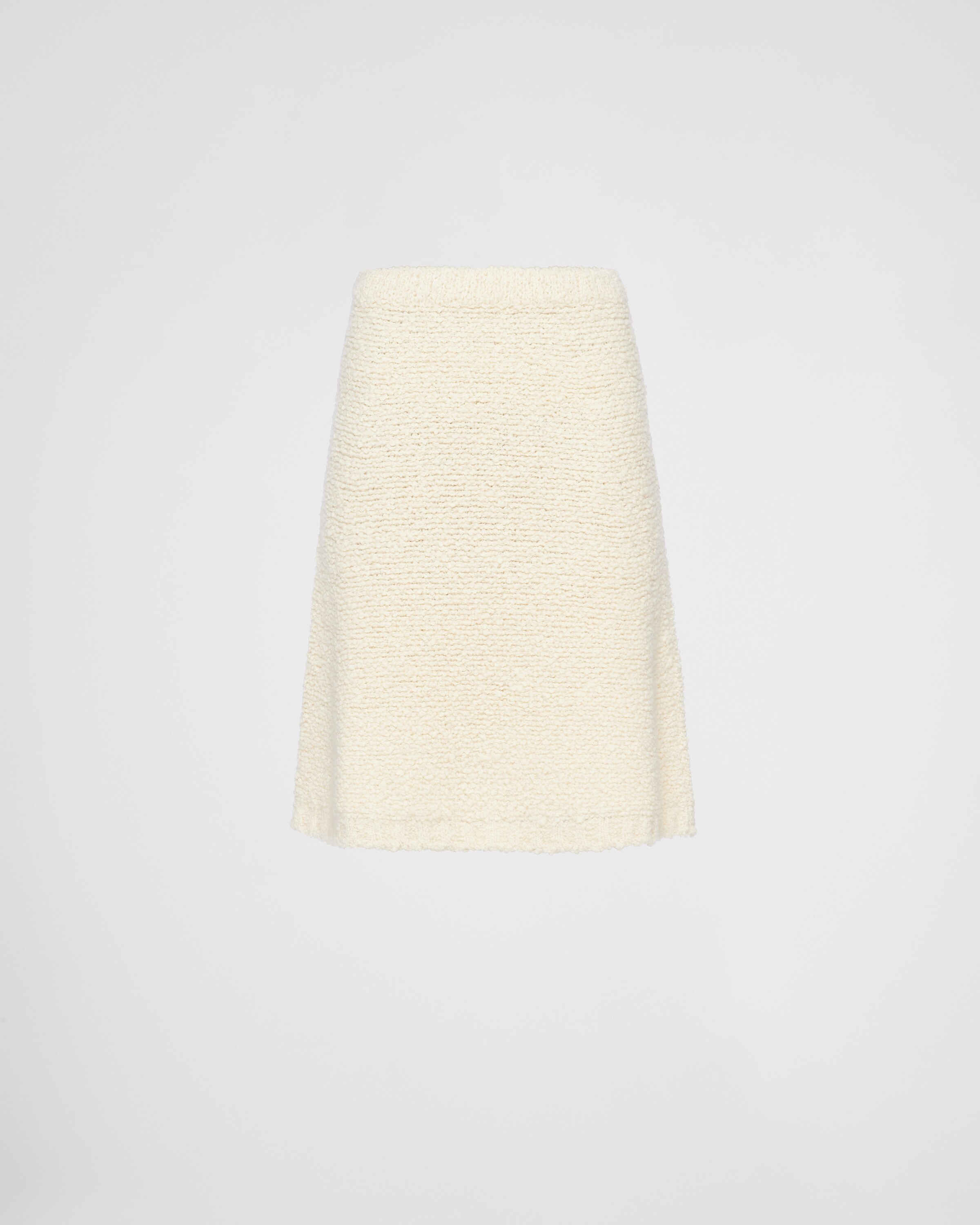 Prada Women's Bouclé Mohair Knit Skirt In Off White