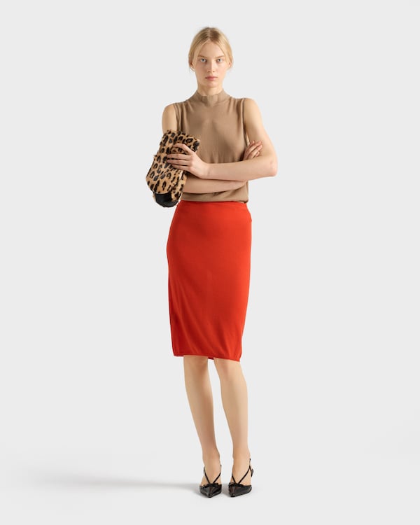 Cashmere skirt - Fiery Red Cashmere skirt - Fiery Red