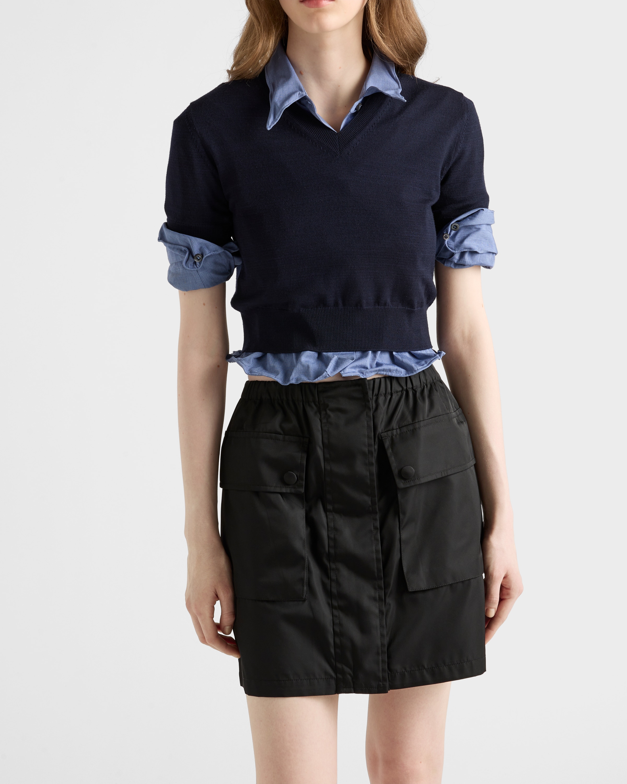 Black Re-nylon Miniskirt | PRADA