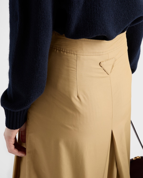 Pleated technical fabric skirt - Cork Beige Pleated technical fabric skirt - Cork Beige